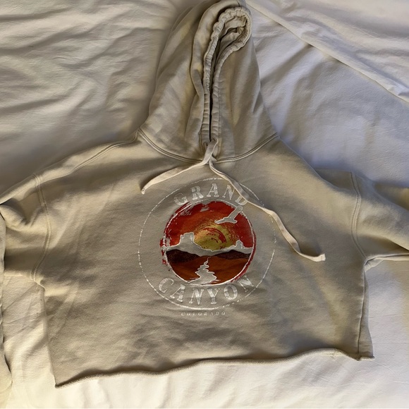 B.P. Cropped Sweatshirt (Ivory - size M) - Picture 3 of 4